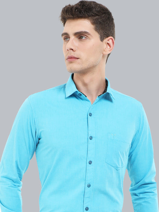 Artic Blue Semi Casual Solid Shirt