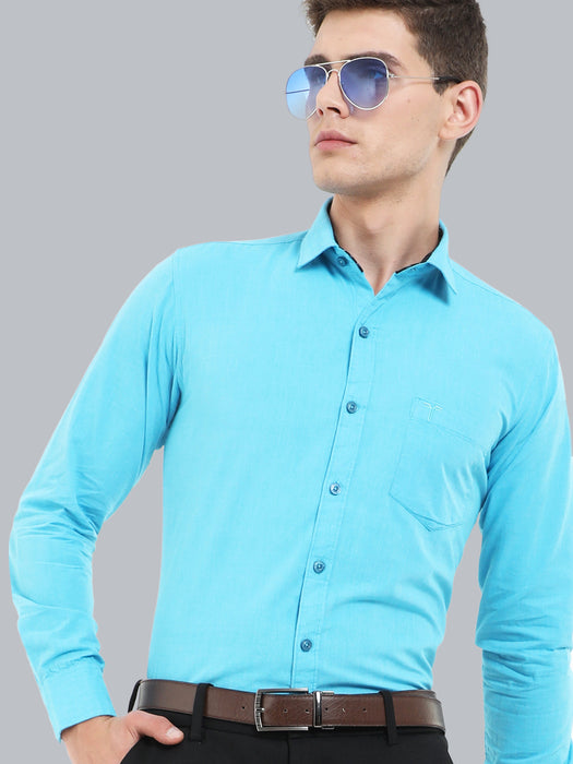 Artic Blue Semi Casual Solid Shirt