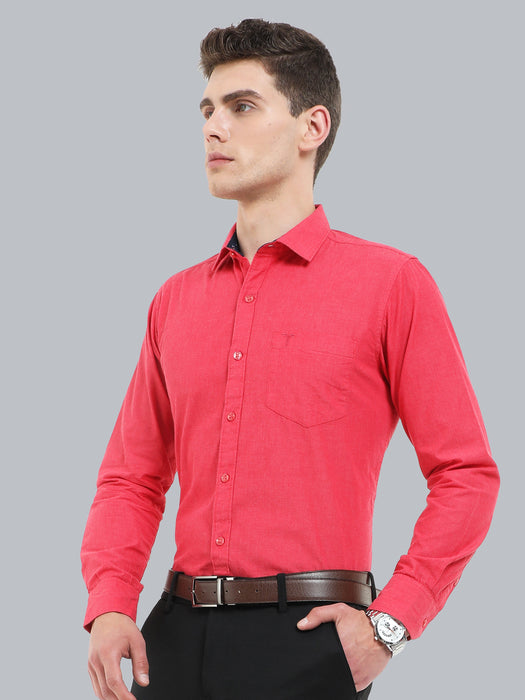 Crimson Red Semi Casual Solid Shirt