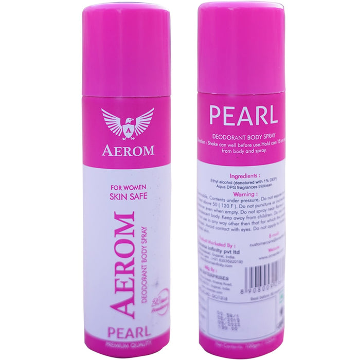 Aerom Pearl Deodorant Body Spray For Women, 150 ml (Pack of 1)