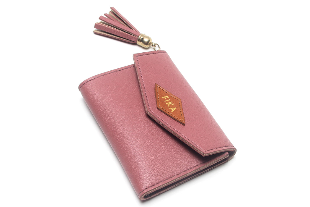 FIKA- Card Holder Wallet for Women, Stylish Purse for Women, Small Money Purse For Girls, Faux Leather Wallet, Wallet For Women (Peach)