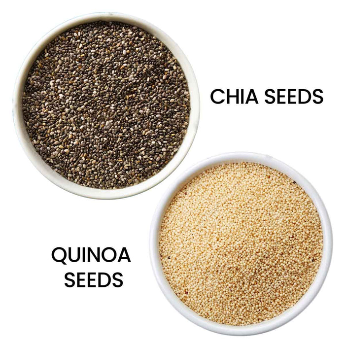 Moksa Seeds Combo for Eating Organic Superfood 400g x 2 (CHIA-Quinoa) with Free Samplers