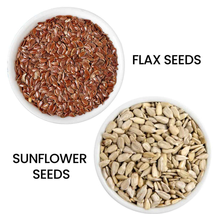 Moksa Seeds Combo for Eating Organic Superfood 400g x 2 (Flax-Sunflower) with Free Samplers
