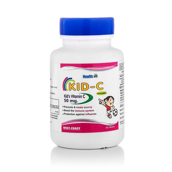 HealthVit KID-C Kid's Vitamin-C Chewable | 60 Tablets Pack Of 2 - Local Option