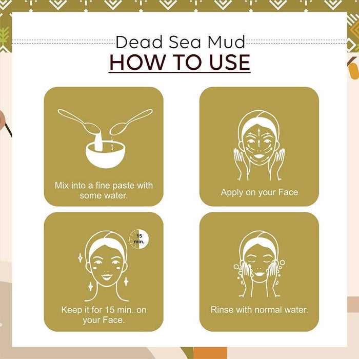100% Pure & Natural Dead Sea Mud for Acne, Blackheads, Oily Skin, for Men & Women- 500gm