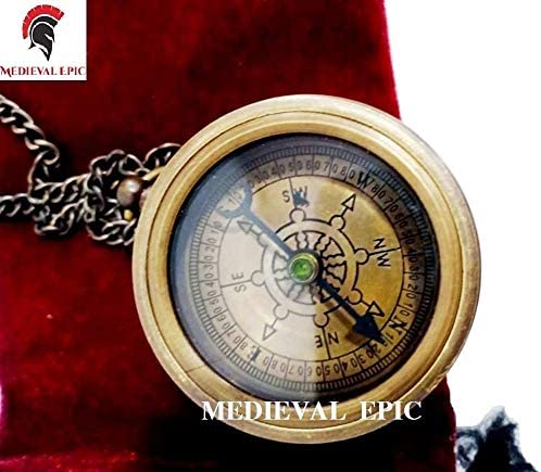 Medieval Epic BR48419B1 - Solid Brass Pocket compass, 2"