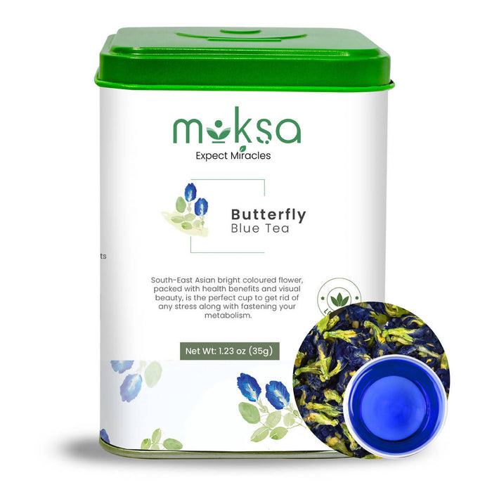 Moksa Blue Pea Butterfly Flowers- Caffeine Free Herbal Tea- 35gm