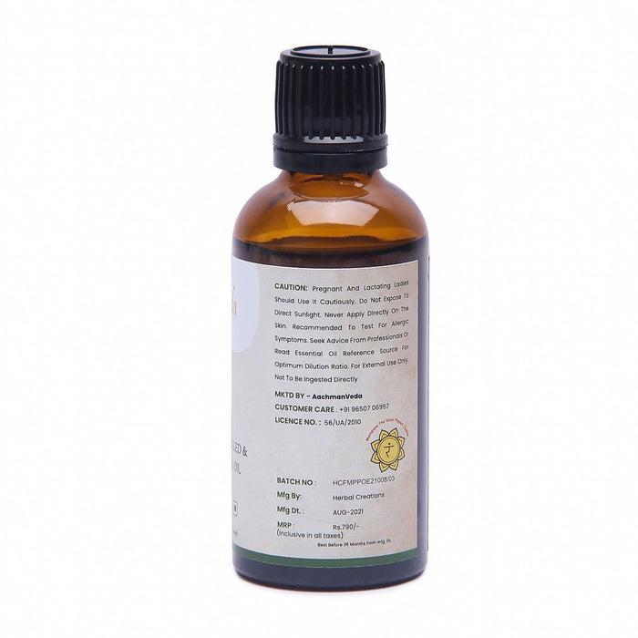 Aashman Ayurveda Cure For Life 100% Pure Steam Distilled & Undiluted Essential Oil Mint Mentha Piperita100% Vegan Purity 50 ML With Veg