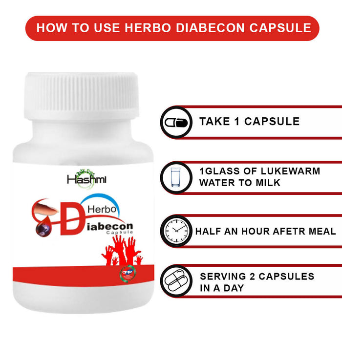 HASHMI Herbo Diabecon Capsule | Ayurvedic anti diabetes medicine| Helpful in diabetes | 20 Capsules