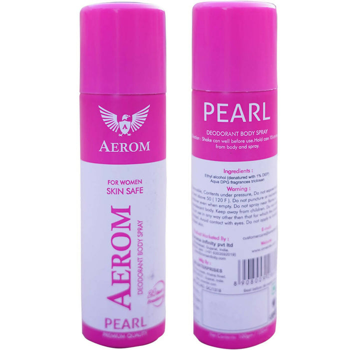Aerom Pearl and Pulse Deodorant Body Spray For Men and Women, 300 ml (Pack of 2)