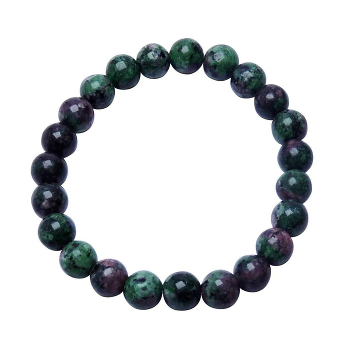 SATYAMANI Natural Ruby Zoisite 8 mm Beads Bracelet