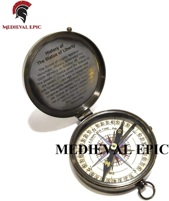 Brass Nautical Antique Brass Robert Frost Vintage Poem Engraved Navigation Compass