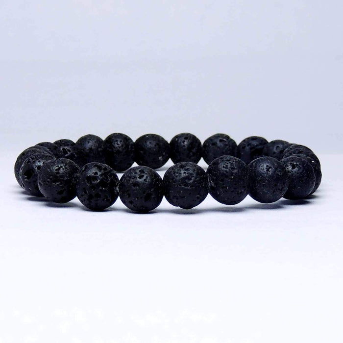 SATYAMANI Natural Lava 8 mm Bead Stone Bracelet