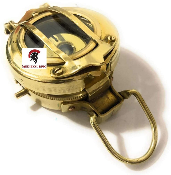 Medieval Epic Vintage Military Navigational Marine Brass Compass 2.5 Pocket Antique Device