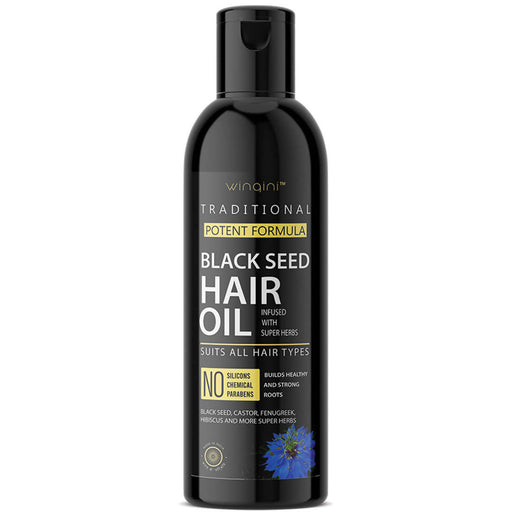 Wingini® Black Seed Hair Oil To Control Hair Fall, Hair Growth, Delay Early Greying, Reduce Dandruff & Increase Thickness - For Women & Men, 100% Natural - Local Option
