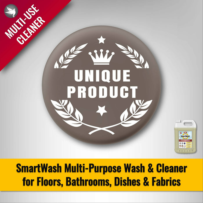 SmartWash Multi-Purpose Wash & Cleaner Concentrate for Floor, Bathroom, Laundry, Hand, Dishes with 99.9% Germ Kill Disinfectant Sanitizer Action (Citron), 5L