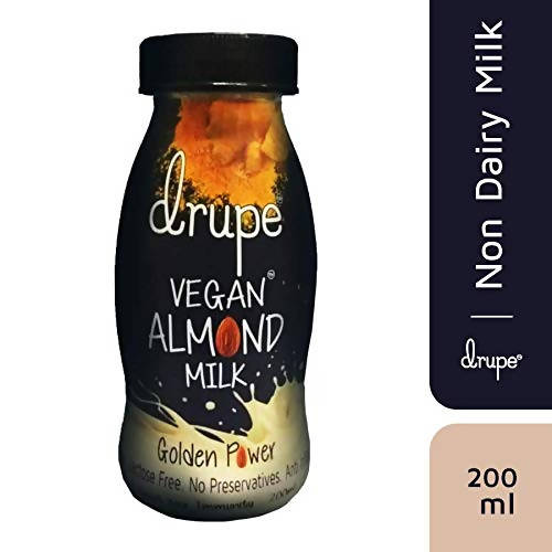 Drupe Almond Milk (Diabetic) Turmeric Flavour lactose Free( Pack of 6, 1200 ml) - Local Option