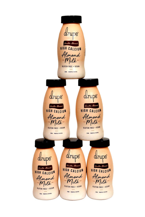 Drupe Vanilla Almond Milk |Organic | Lactose Free Vegan | Pack of 6, 200ml Each - Local Option