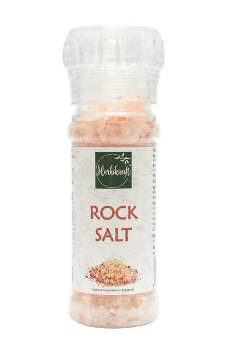 Herbkraft - Rock Salt 120 GM Pack of 1 | Sendha Namak - Pink Salt | Fresh & Natural Herbs & Seasonings | Grocery - Masala - Spices | Condiment | Savoury | Snacks | No Added Colour and Flavour