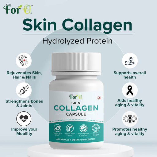 MadeForUs Collagen Capsules Supports Skin, Hair, Nails, Bones & Joints for Man & Women (60 Capsules) - Local Option