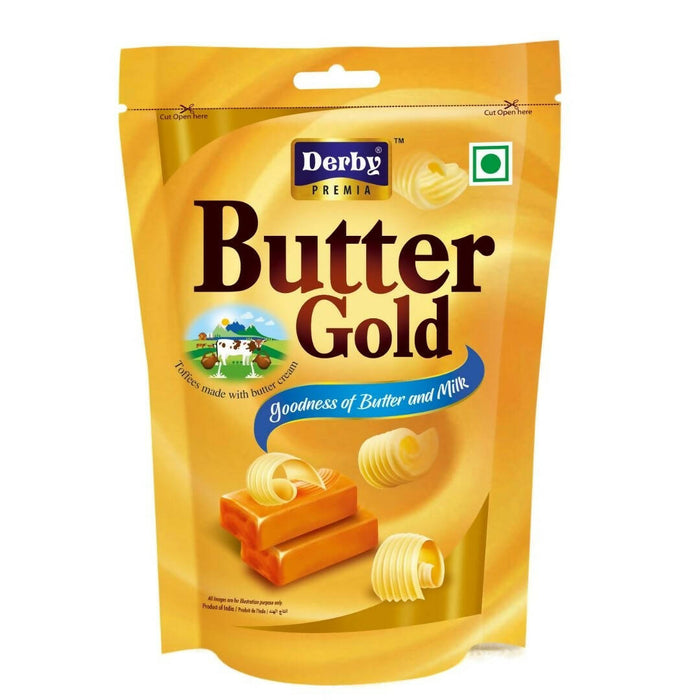Derby BUTTER GOLD TOFFEE - GODNESS OF BUTTER AND MILK | Pack of 1 | Milk, Butter Toffee |