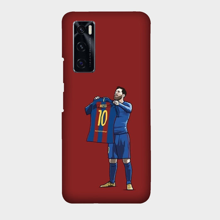 Lionel Messi - Barcelona - Shirt Celebration - Mobile Phone Cover - Hard Case by Bazookaa - Vivo