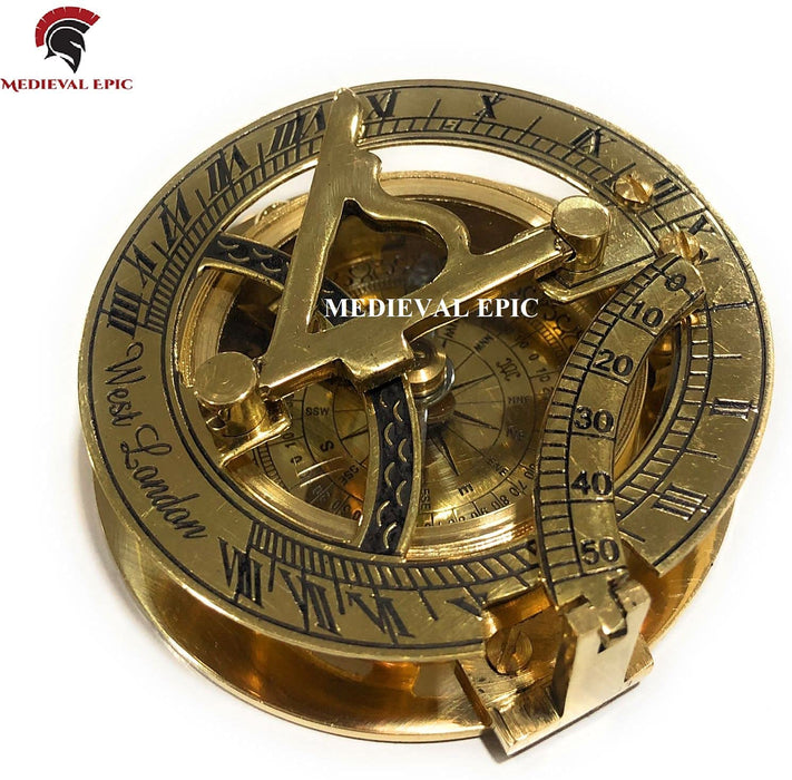 Brass Sundial Compass Nautical Decor Maritime Gift