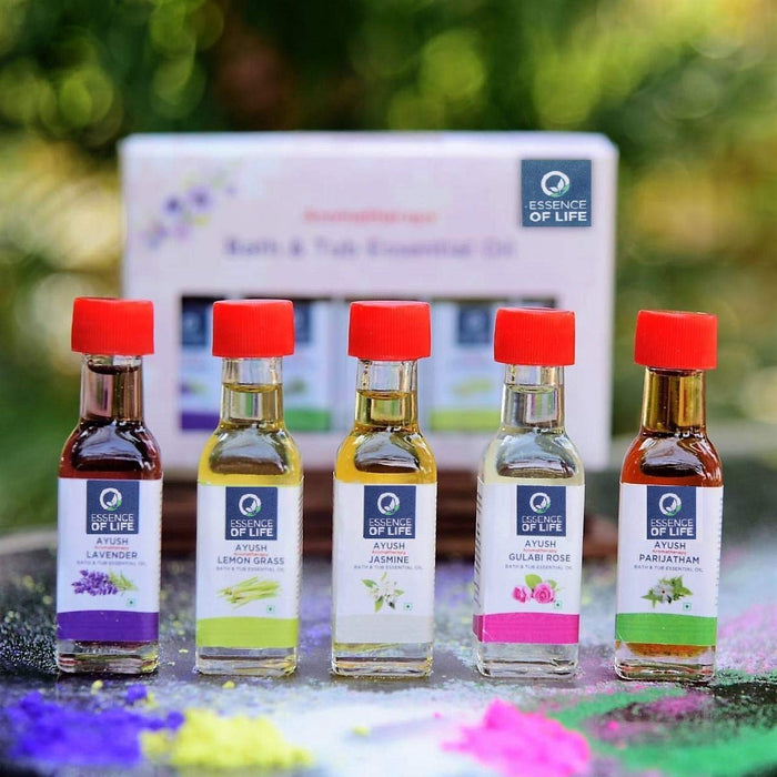 Essence of Life Ayush Aromatherapy Assorted Pack of 5 Bath and Tub Essential oil (20ml Each) (100 ml)