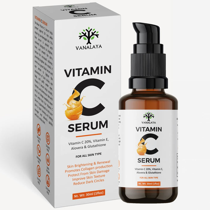 Vanalya Vitamin C Serum Skin Clearing Serum - For Anti-Aging Skin Repair, Dark Circle, Brightening, Supercharged Face Serum 30ml