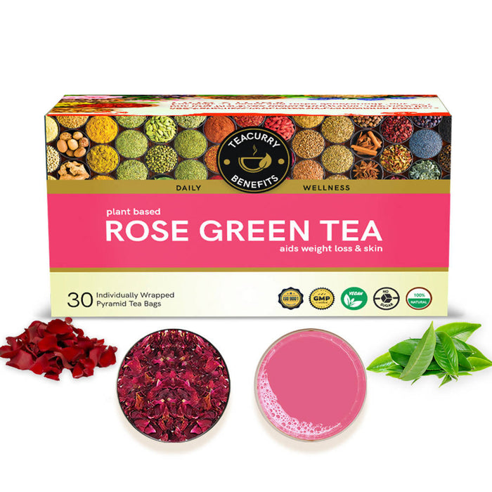 Rose Green Tea Helps with Weight Loss, Skin Glow, Digestion