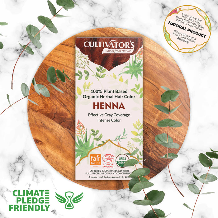 Cultivator's Organic Hair Colour - Herbal Hair Colour for Women and Men - Ammonia Free Hair Colour Powder - Organic Henna Powder for Hair  - Natural Hair Colour Without Chemical, (Henna) - 100g