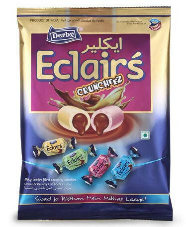 Derby Delicious Assorted Eclairs (Milk, Coconut, Rose, Elaichi - Cream Centre) Candies Party Pack / Return Gifts for Birthday to Your Family and Friends ( 166 Candies )