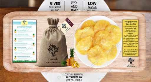 Pramsh Luxurious Quality Dried Pineapple (Unsulphured | Naturally Dehydrated) Pineapple - Local Option
