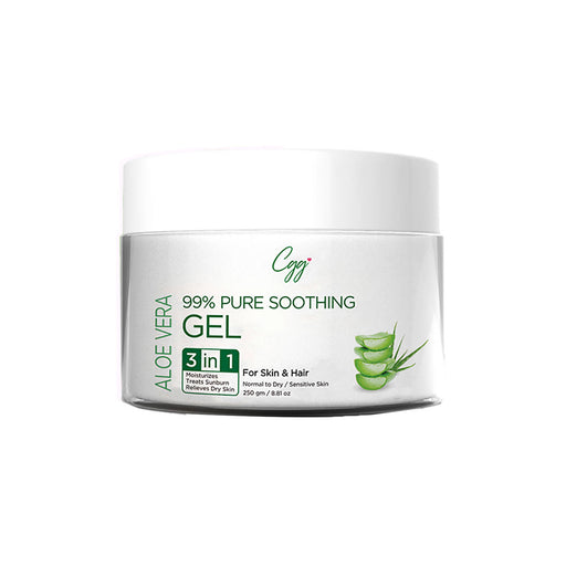 CGG Cosmetics Aloe Vera 99% Pure Soothing Gel- For Skin & Hair| 3-In-1 Moisturizes Hair, Treats Sunburn, Relives Dry Skin Vegan & Fragrance Free - 250gm - Local Option