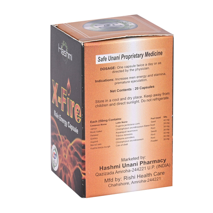 Hashmi X-fire Long Time Sexual Capsule, Improves Time Capacity, better & Harder Erection, Increase Stamina And ejaculation duration. (20 Capsules)
