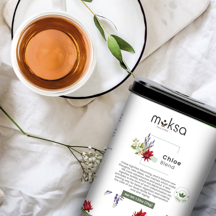 Moksa Chloe - Jasmine, Roselle & Lavender Blend Organic Herbal Tea with Free Samplers