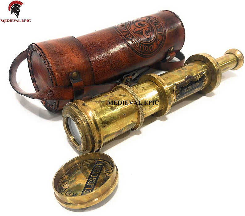 Medieval Epic 18 inches Antique Telescope/Spyglass Replica in Leather Box (Dollond London's)