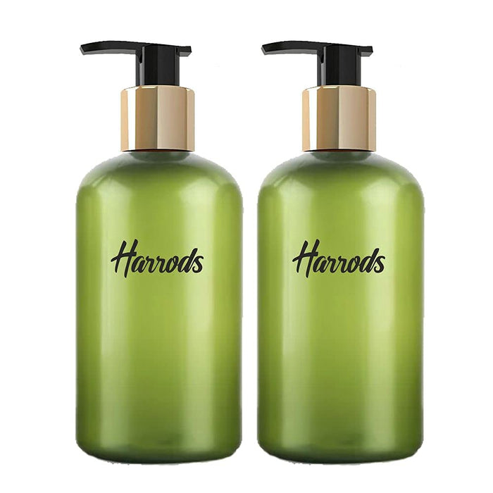 HARRODS Empty Green Plastic Pump Bottles, Soap Dispenser, Durable Refillable Containers for Liquid Soap, Shampoo, oils 300ml (2Pcs)…