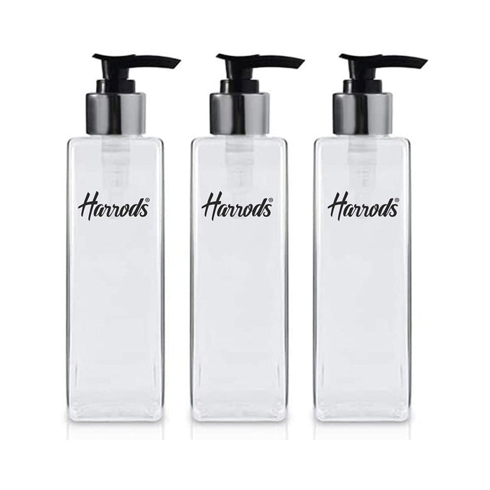 HARRODS Empty Pump Bottle 200 ML | Refillable Bottles for Lotion, Liquid Soap, hand-wash, Sanitizer, Shampoo | Dispenser Bottle | Multipurpose Bottle DIY (Set of 3)