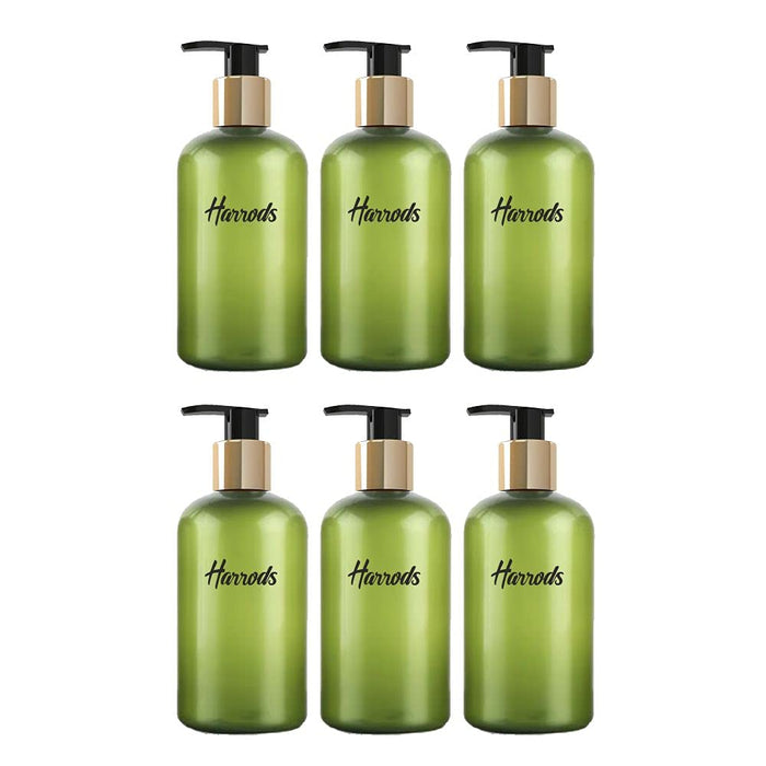 HARRODS Empty Green Pump Bottle For Lotion, Shampoo, Soap Dispenser, Durable Liquid Container 300ml(6Pcs)
