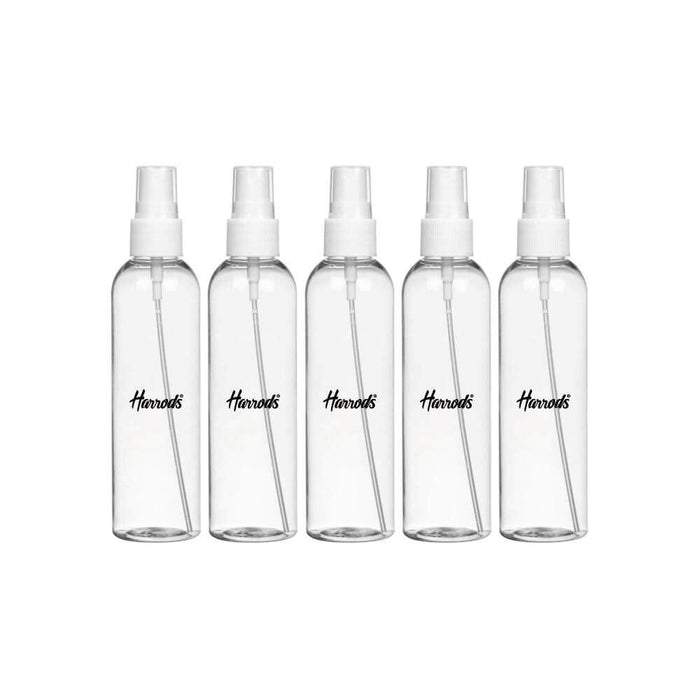 Harrods Unbreakable Plastic Empty Small Spray Bottle, Mist Spray Bottle For Sanitizer | Oil | liquid | fogging| room spray | rangoli and hand wash 100ml (5Pcs)