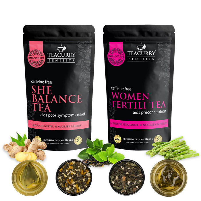 PCOS PCOD Fertility Support Tea for Women with Diet Charts