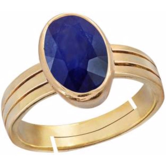 AJ AJ Retail Sapphire Neelam 4.8cts or 5.25ratti Panchdhatu Adjustable Ring Copper Sapphire Copper Plated Ring