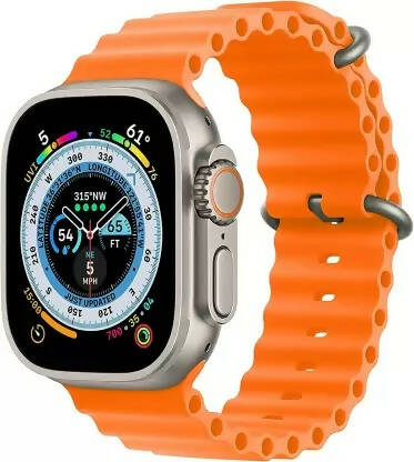 Ultra Series 8 Smart watch For Android & IOS Mobile Smartwatch (Orange, Silver Strap, 49mm)