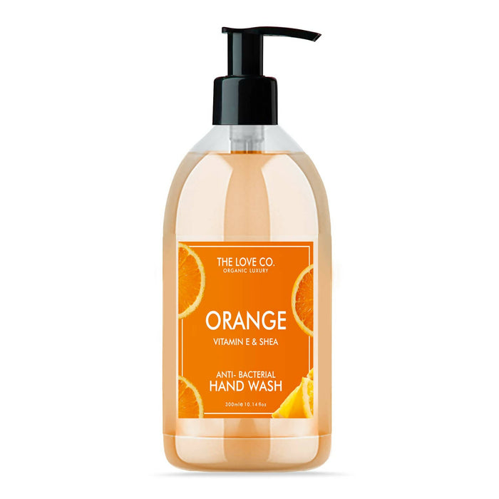 THE LOVE CO. Liquid Natural Hand wash - Orange Hand Soap For Moisturized Hand - 300Ml - Gentle Cleanser for Soft Hands - Liquid Hand Soap Suitable for Sensitive Skin