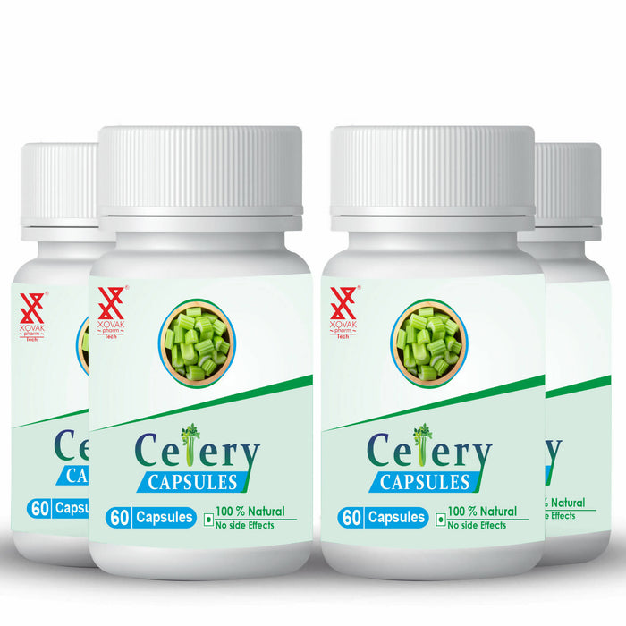 Celery Capsule | Aid Good Digestion, Boost Immunity, Support Weight Loss, Control Blood Pressure and Cholesterol | Xovak Pharmtech