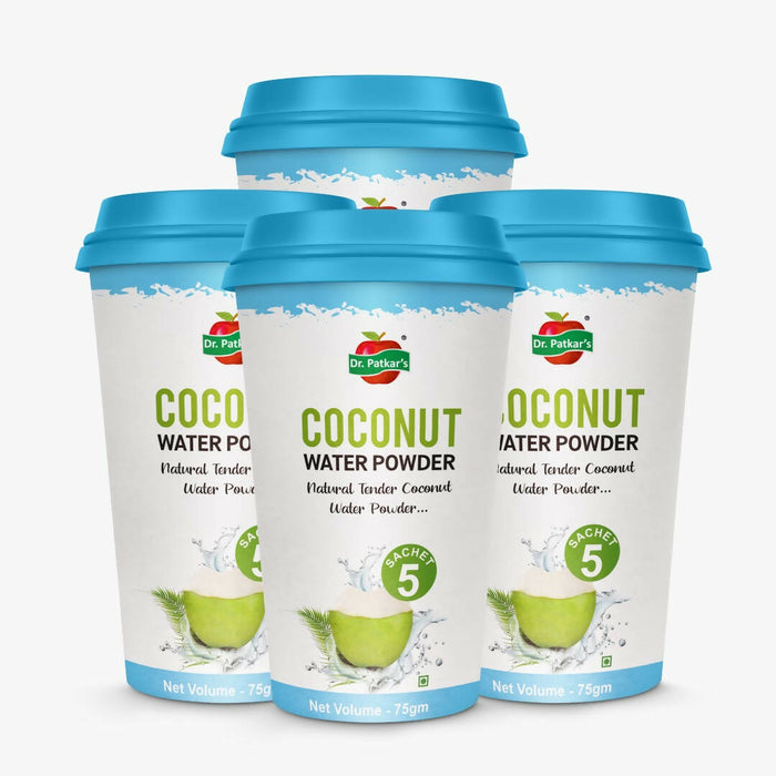 Dr. Patkar’s Coconut Water Powder 75 Gram | Natural Electrolytes for an Instant Energy Boost and easy Digestion, Nariyal Paani for Daily Hydration & Healthy Skin (5 Easy to carry Sachets x 15gm) (Pack of 4), (20 Sachets)