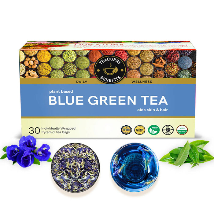 Blue Green Tea - Helps in Skin Glow, Anxiety, Stress, Eye Sight