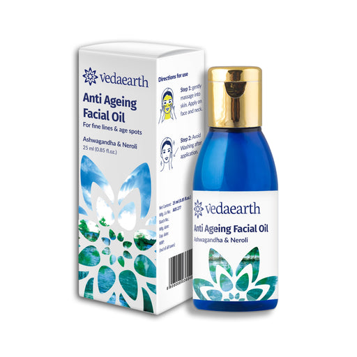 Anti-Ageing Oil with Ashwagandha & Neroli, 25ml, Combats fine lines, Dark spots & Signs of ageing - Local Option