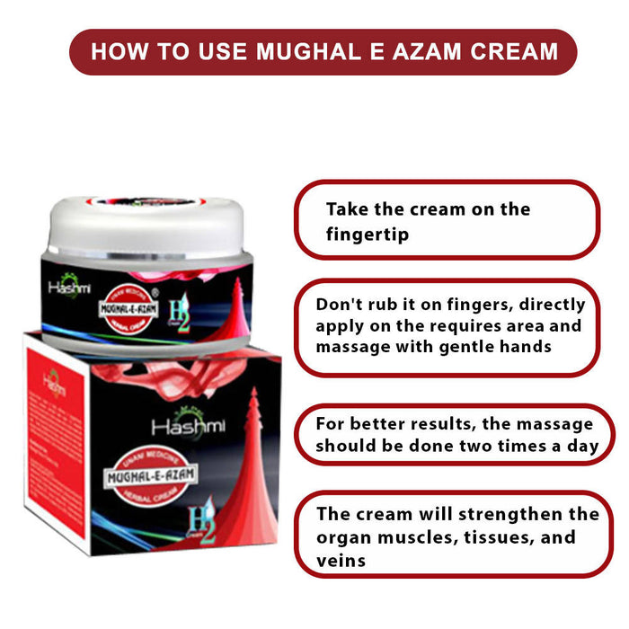 "Hashmi Mughal-E-Azam Cream Harder and rigorous erections for men (pack of 1) "
